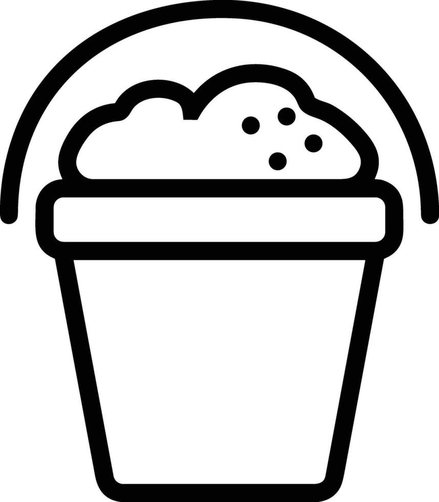 Bucket icon symbol vector image. Illustration of the bucket cleaning equipment washing outline design image. EPS 10