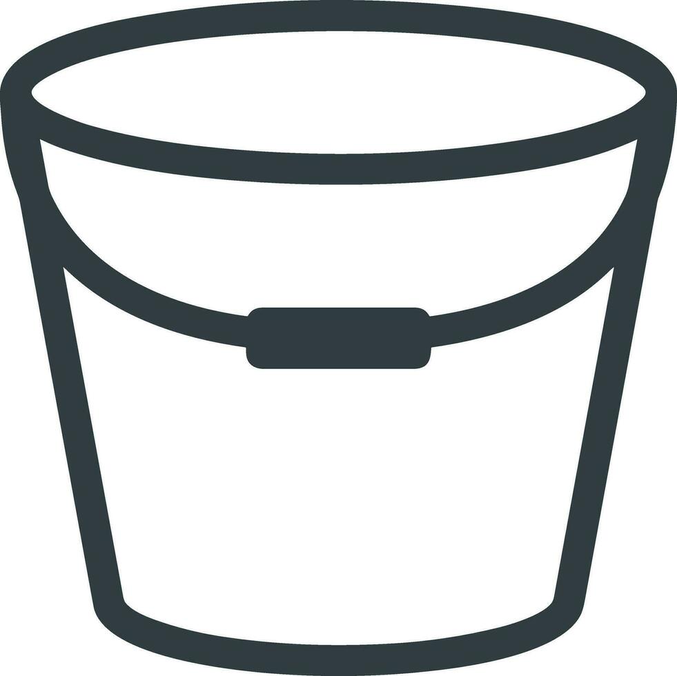 Bucket icon symbol vector image. Illustration of the bucket cleaning equipment washing outline design image. EPS 10