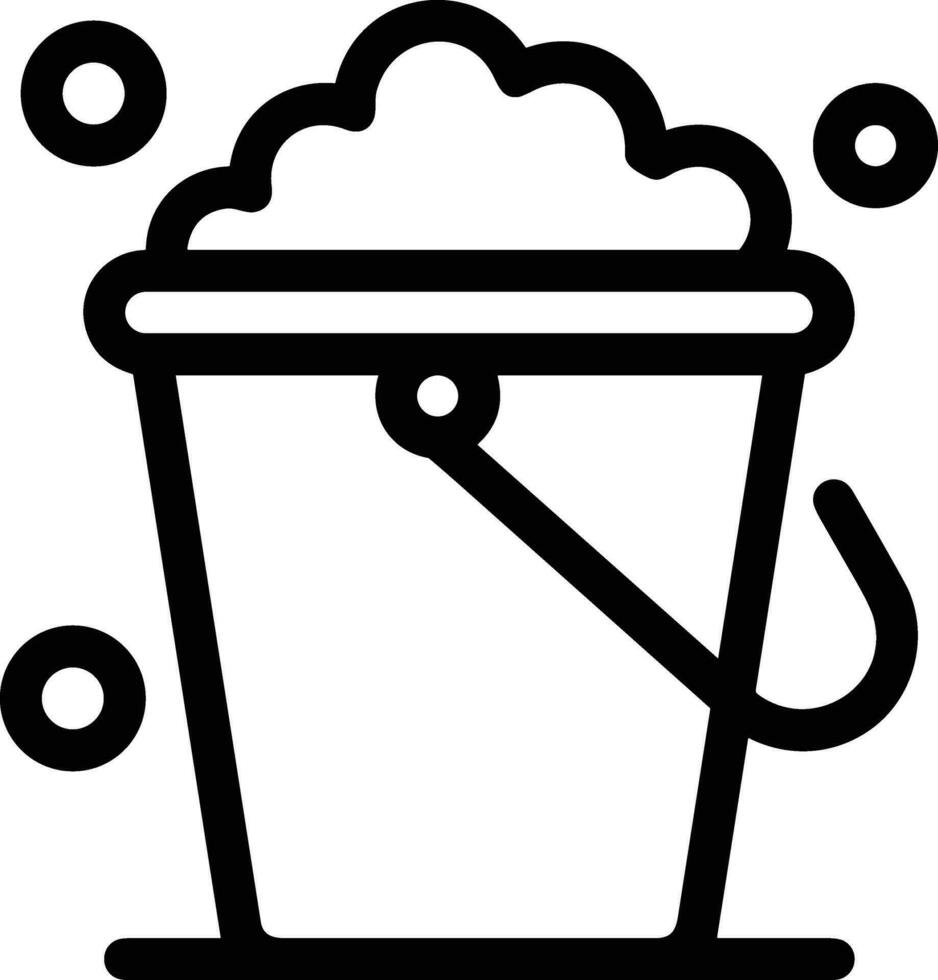 Bucket icon symbol vector image. Illustration of the bucket cleaning equipment washing outline design image. EPS 10