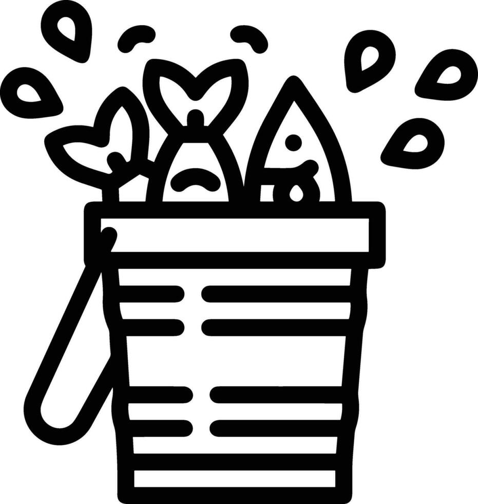 Bucket icon symbol vector image. Illustration of the bucket cleaning equipment washing outline design image. EPS 10