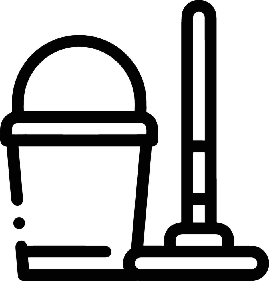 Bucket icon symbol vector image. Illustration of the bucket cleaning equipment washing outline design image. EPS 10