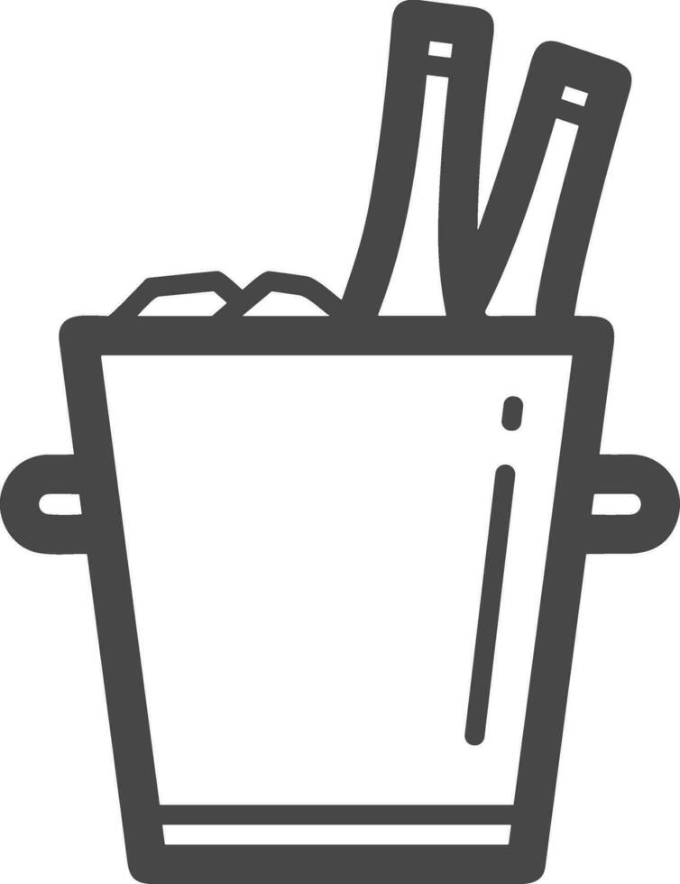 Bucket icon symbol vector image. Illustration of the bucket cleaning equipment washing outline design image. EPS 10
