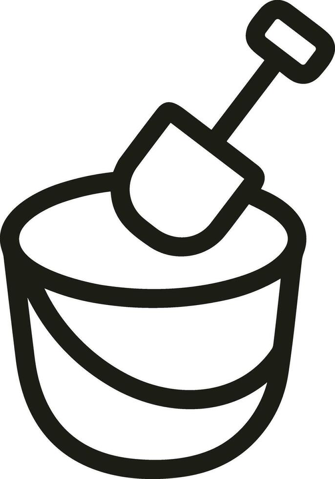 Bucket icon symbol vector image. Illustration of the bucket cleaning equipment washing outline design image. EPS 10