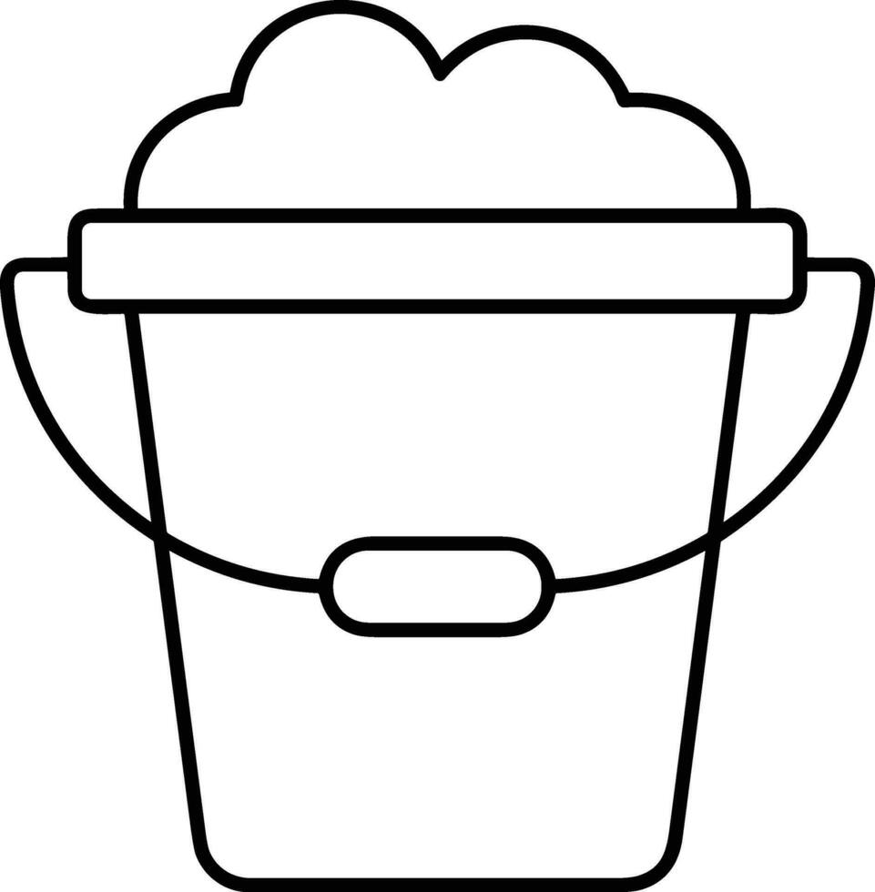 Bucket icon symbol vector image. Illustration of the bucket cleaning equipment washing outline design image. EPS 10