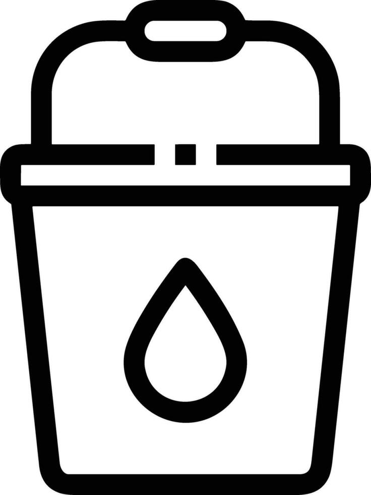 Bucket icon symbol vector image. Illustration of the bucket cleaning equipment washing outline design image. EPS 10