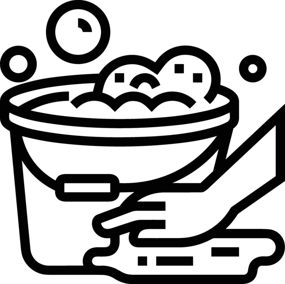 Bucket icon symbol vector image. Illustration of the bucket cleaning equipment washing outline design image. EPS 10