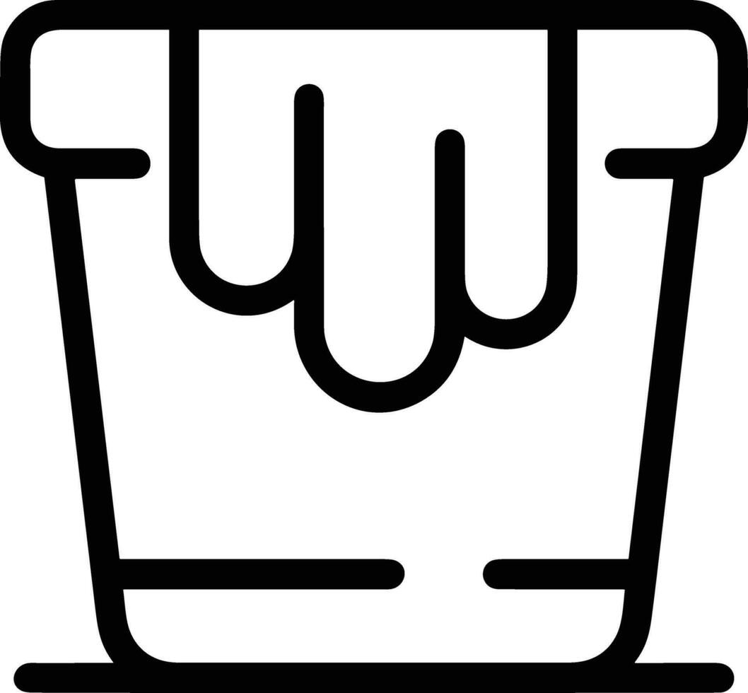 Bucket icon symbol vector image. Illustration of the bucket cleaning equipment washing outline design image. EPS 10