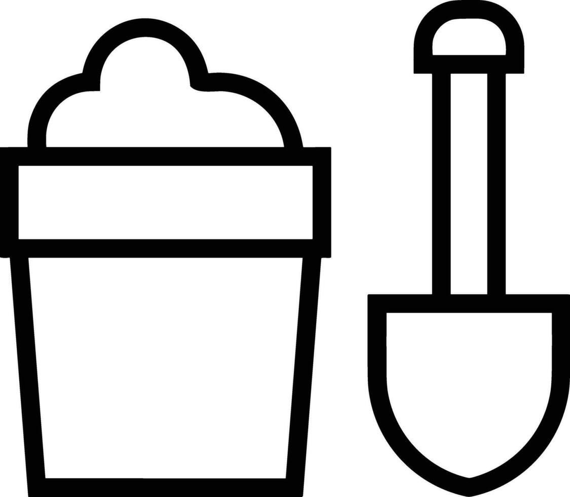 Bucket icon symbol vector image. Illustration of the bucket cleaning equipment washing outline design image. EPS 10