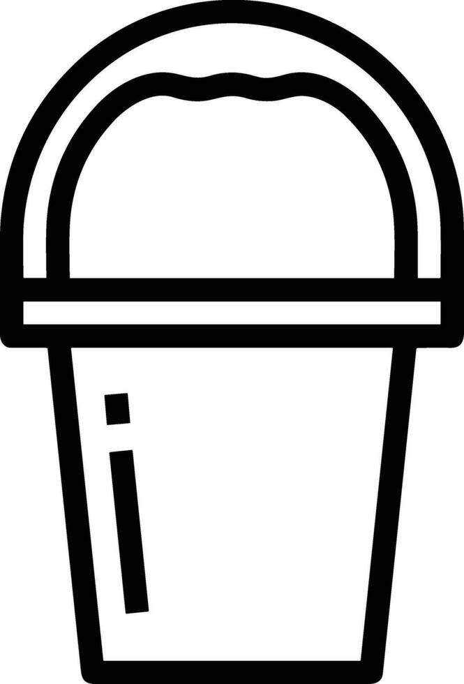 Bucket icon symbol vector image. Illustration of the bucket cleaning equipment washing outline design image. EPS 10