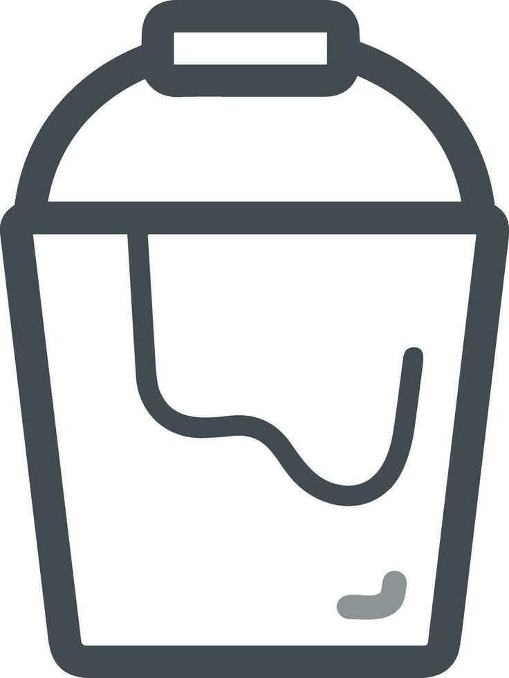 Bucket icon symbol vector image. Illustration of the bucket cleaning equipment washing outline design image. EPS 10