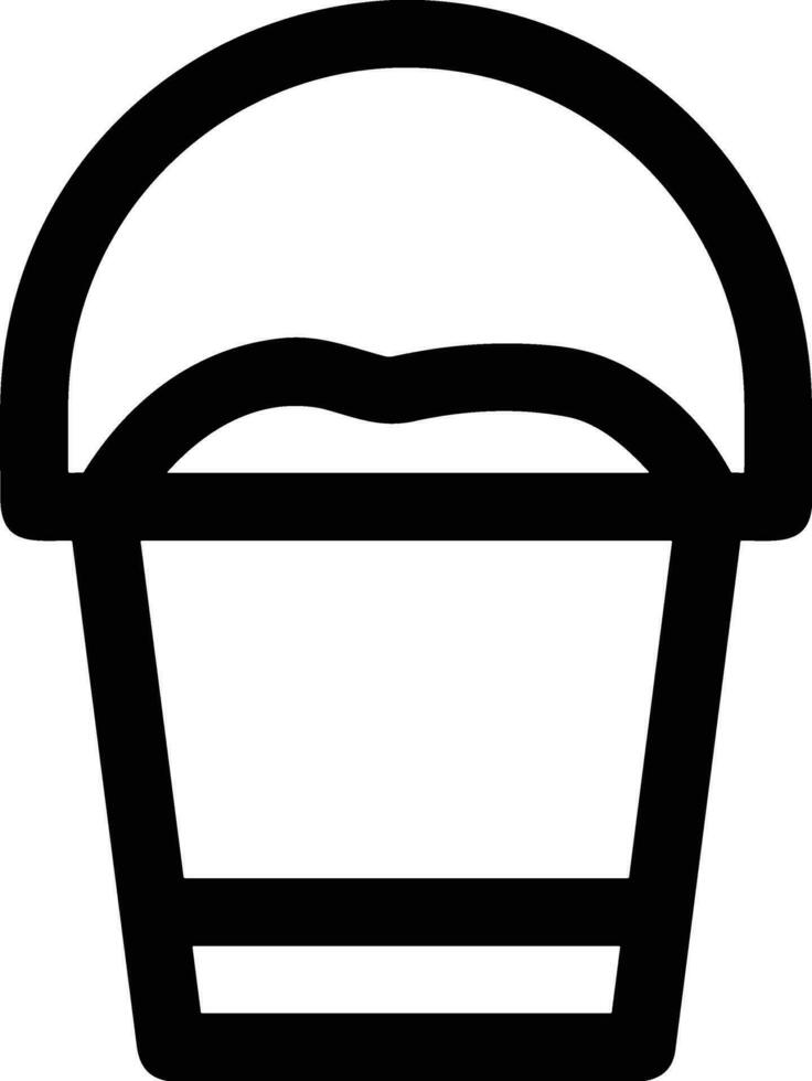 Bucket icon symbol vector image. Illustration of the bucket cleaning equipment washing outline design image. EPS 10