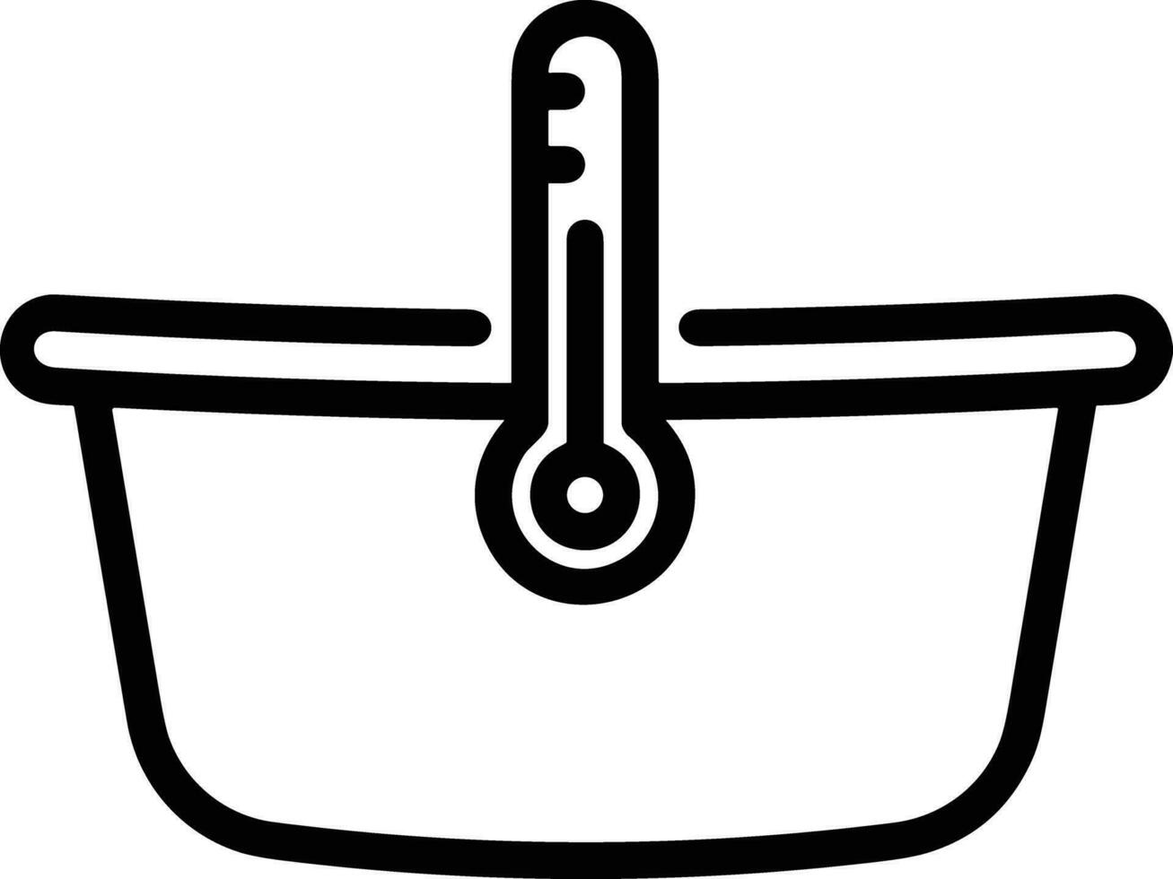 Bucket icon symbol vector image. Illustration of the bucket cleaning equipment washing outline design image. EPS 10