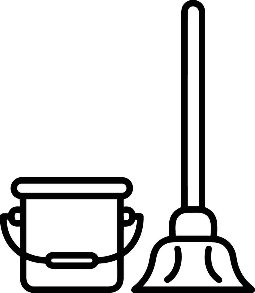 Bucket icon symbol vector image. Illustration of the bucket cleaning equipment washing outline design image. EPS 10