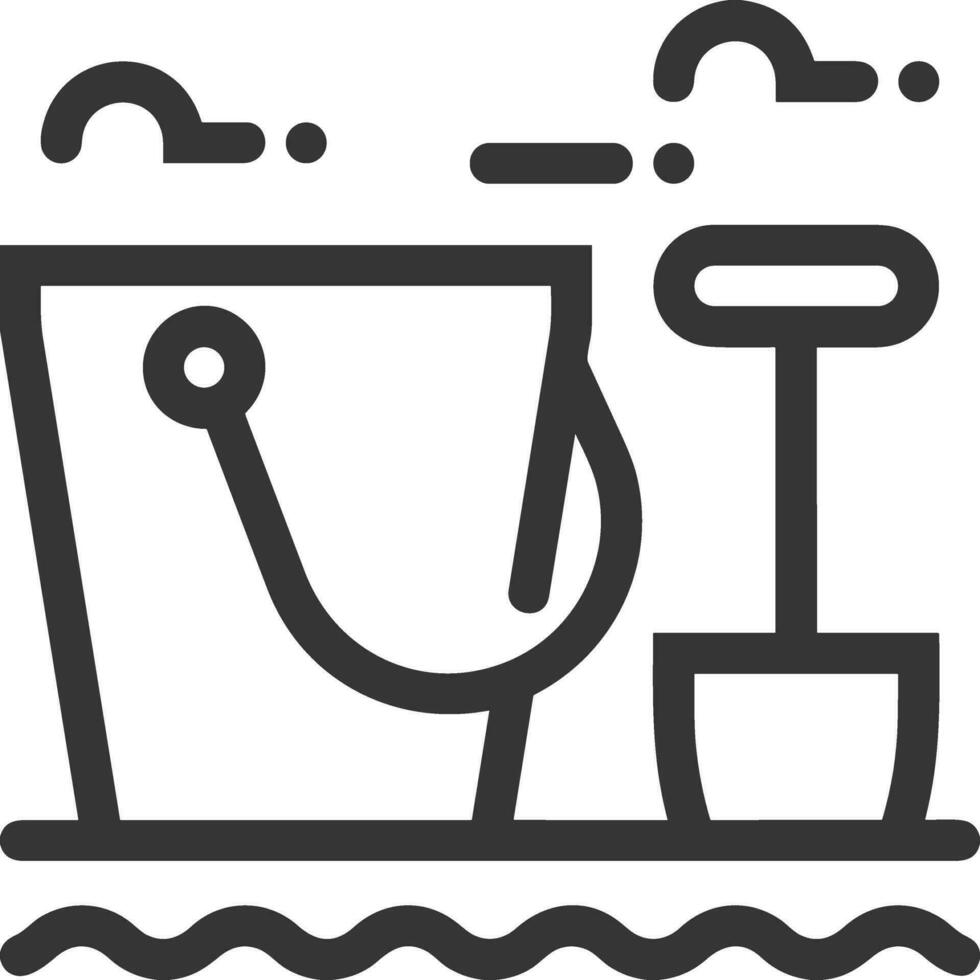 Bucket icon symbol vector image. Illustration of the bucket cleaning equipment washing outline design image. EPS 10