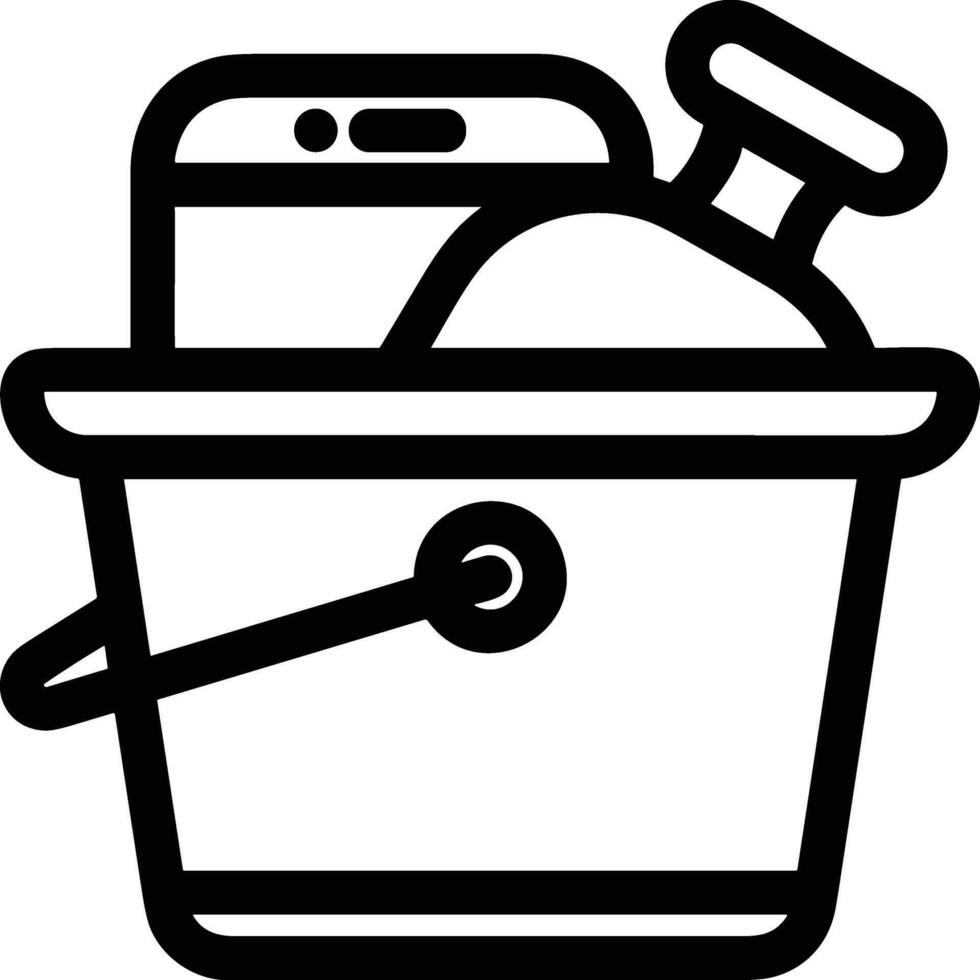 Bucket icon symbol vector image. Illustration of the bucket cleaning equipment washing outline design image. EPS 10