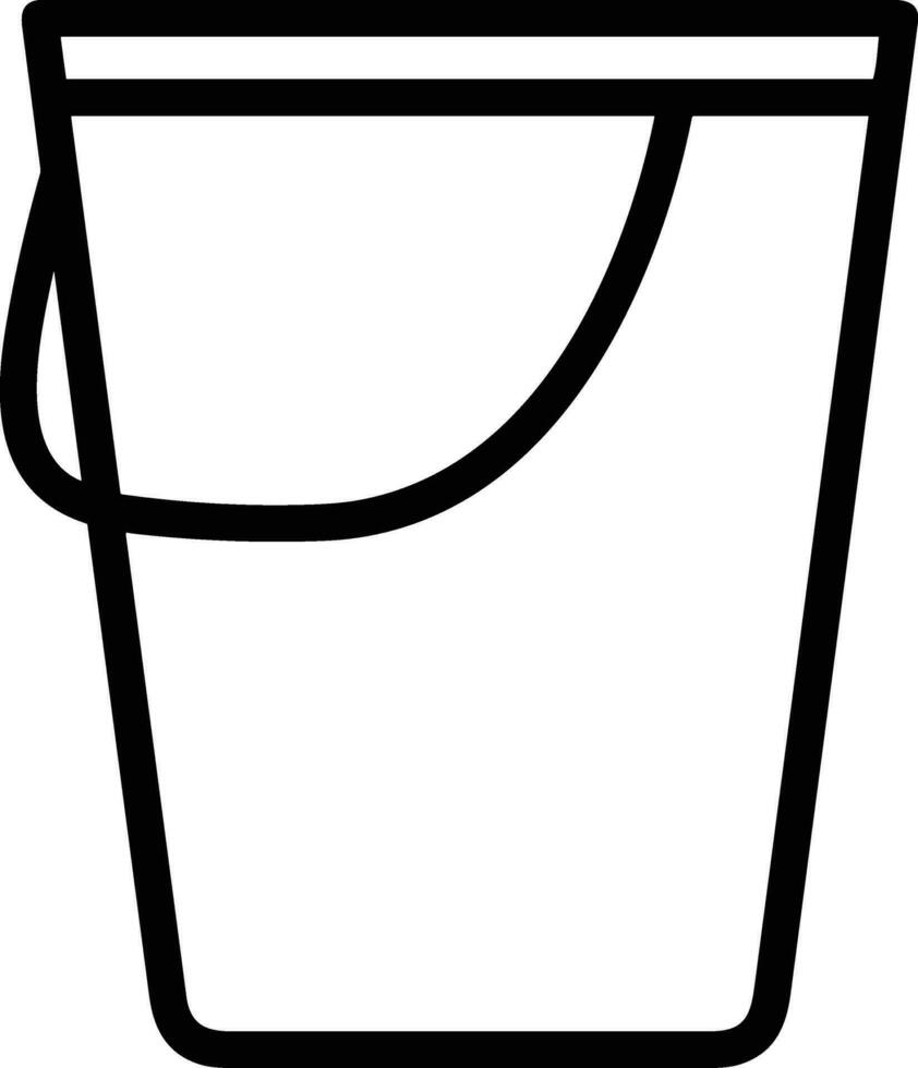 Bucket icon symbol vector image. Illustration of the bucket cleaning equipment washing outline design image. EPS 10