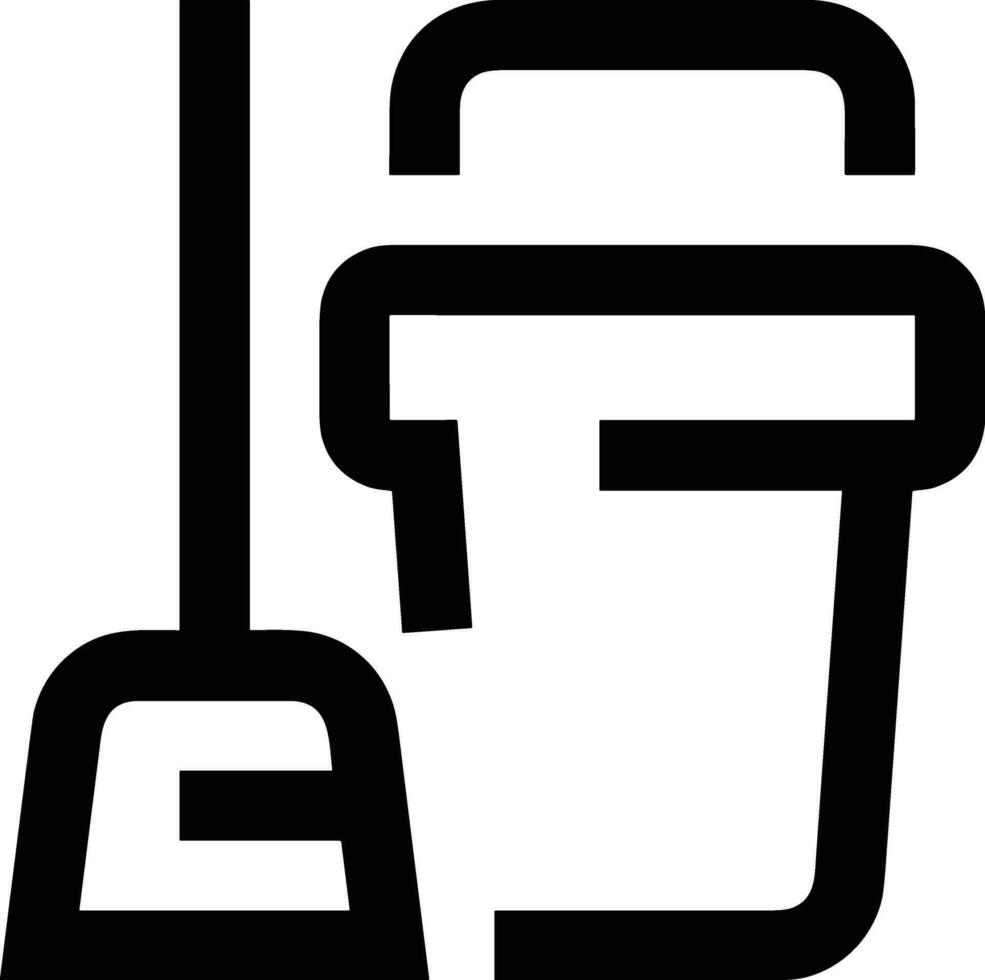 Bucket icon symbol vector image. Illustration of the bucket cleaning equipment washing outline design image. EPS 10