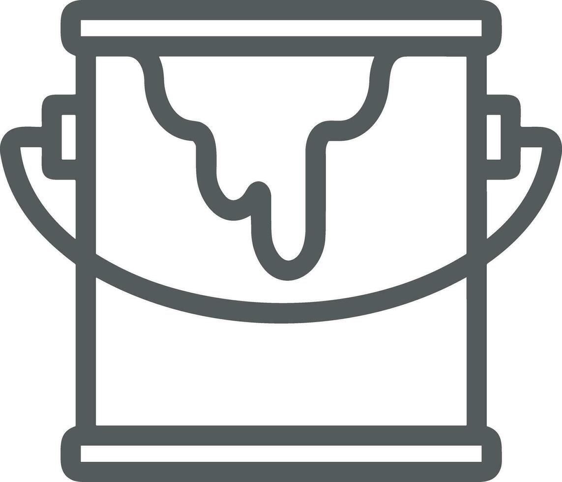 Bucket icon symbol vector image. Illustration of the bucket cleaning equipment washing outline design image. EPS 10
