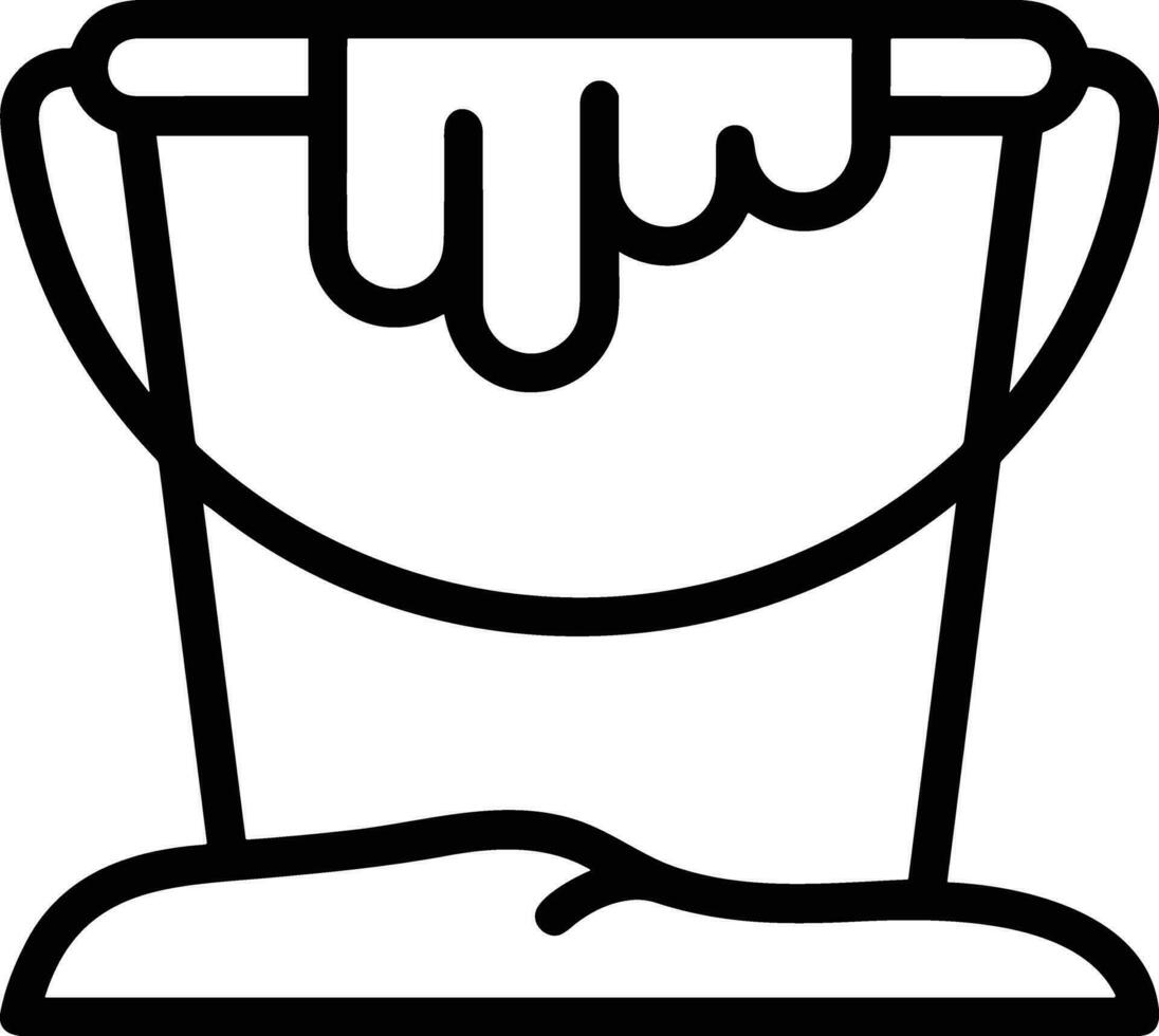 Bucket icon symbol vector image. Illustration of the bucket cleaning equipment washing outline design image. EPS 10