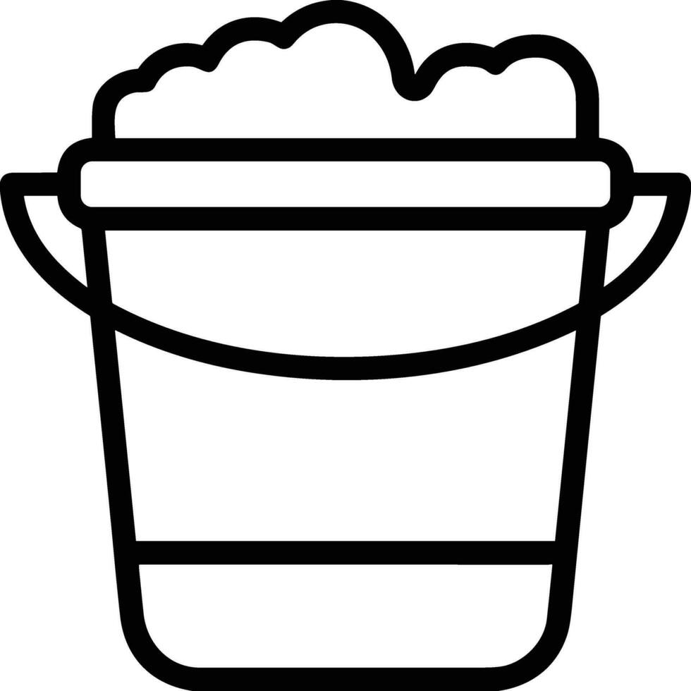 Bucket icon symbol vector image. Illustration of the bucket cleaning equipment washing outline design image. EPS 10