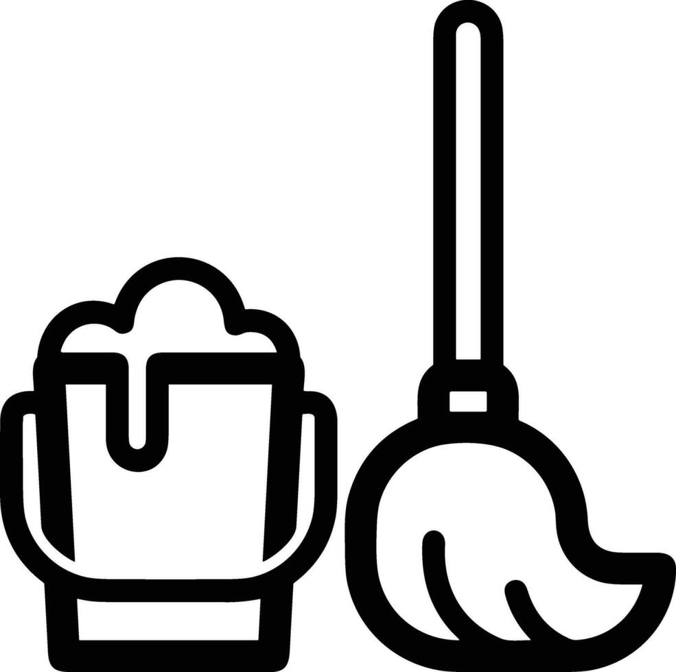 Bucket icon symbol vector image. Illustration of the bucket cleaning equipment washing outline design image. EPS 10