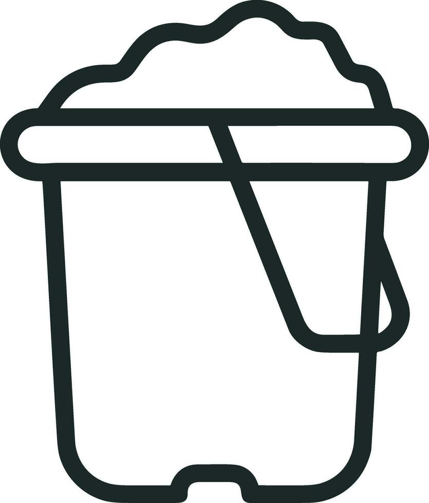 Bucket icon symbol vector image. Illustration of the bucket cleaning equipment washing outline design image. EPS 10