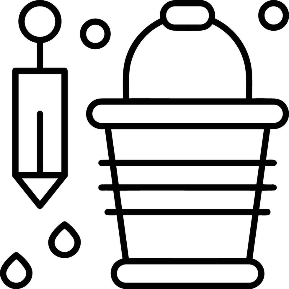 Bucket icon symbol vector image. Illustration of the bucket cleaning equipment washing outline design image. EPS 10