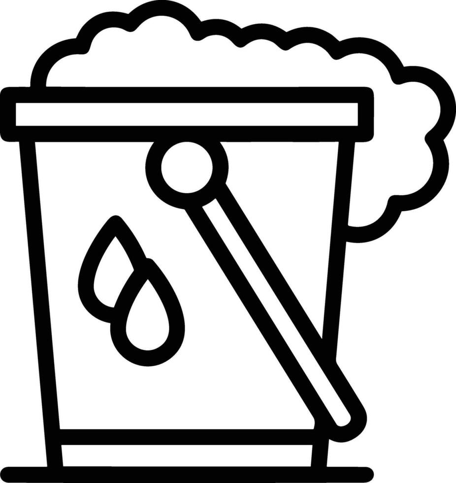 Bucket icon symbol vector image. Illustration of the bucket cleaning equipment washing outline design image. EPS 10