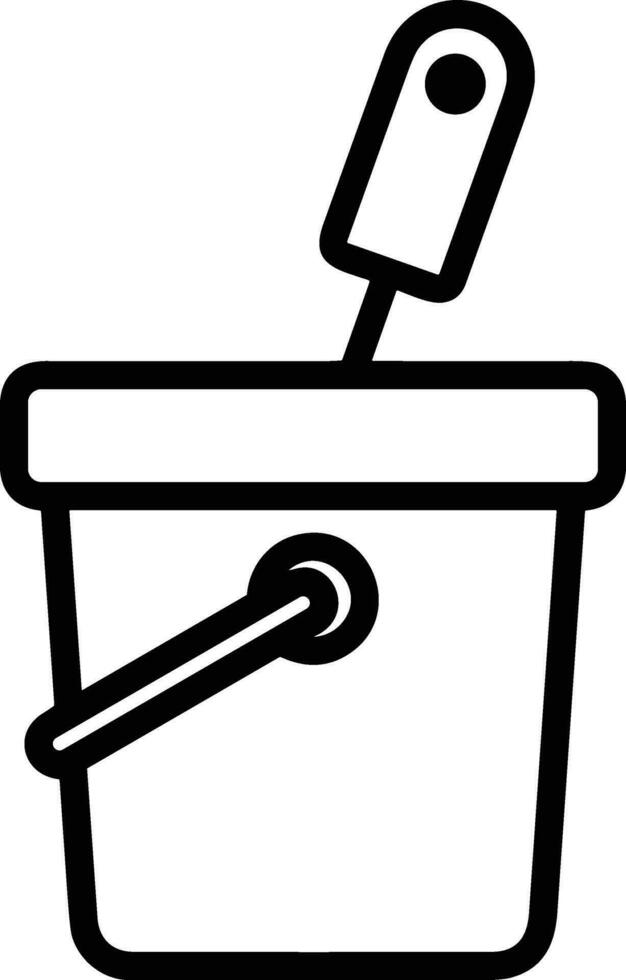 Bucket icon symbol vector image. Illustration of the bucket cleaning equipment washing outline design image. EPS 10