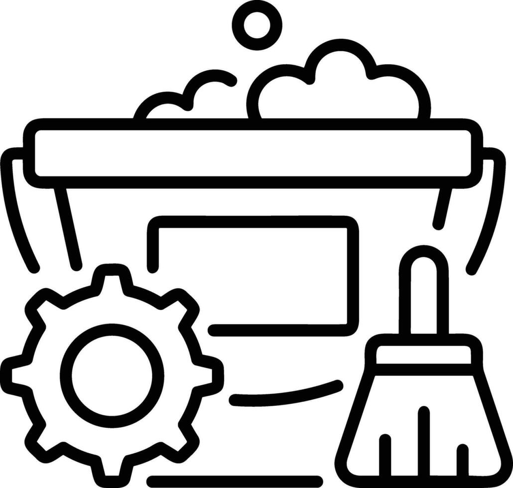 Bucket icon symbol vector image. Illustration of the bucket cleaning equipment washing outline design image. EPS 10