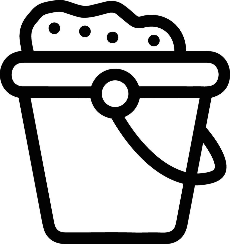 Bucket icon symbol vector image. Illustration of the bucket cleaning equipment washing outline design image. EPS 10