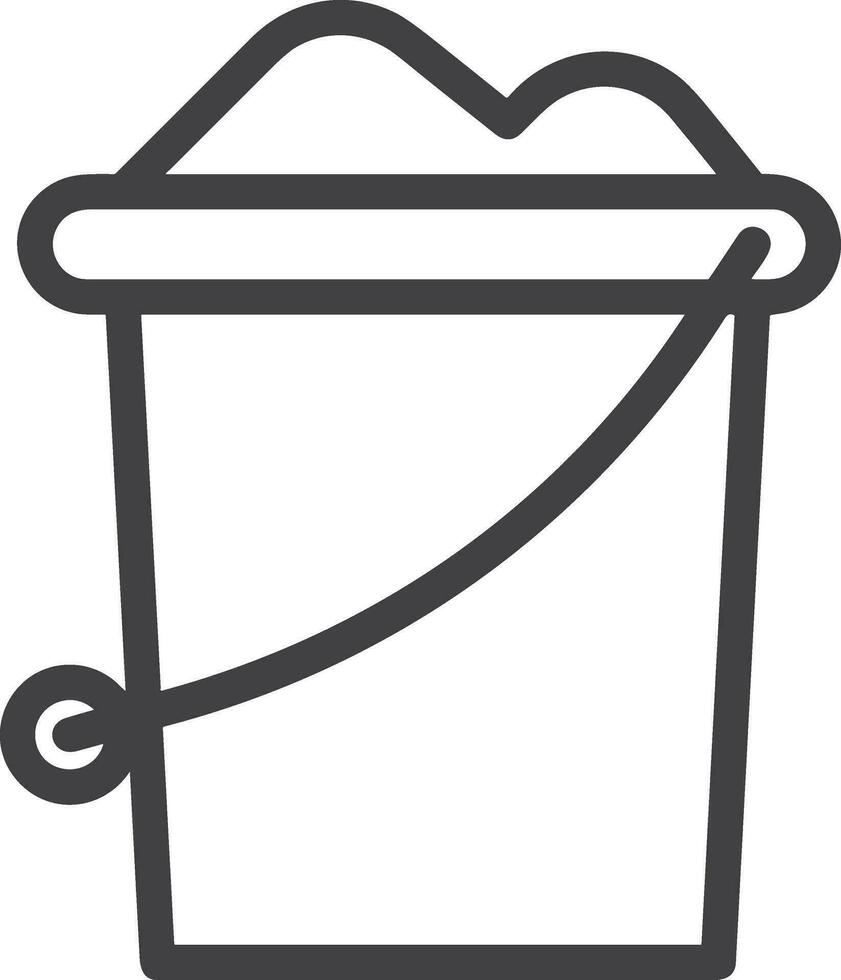 Bucket icon symbol vector image. Illustration of the bucket cleaning equipment washing outline design image. EPS 10