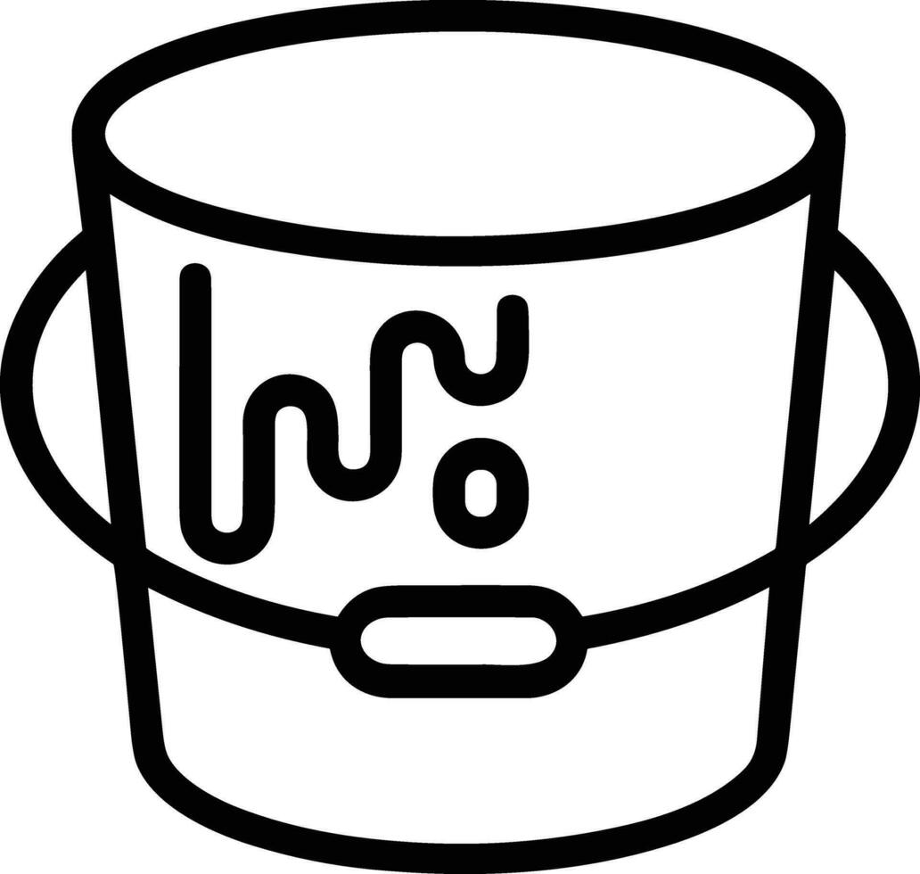 Bucket icon symbol vector image. Illustration of the bucket cleaning equipment washing outline design image. EPS 10