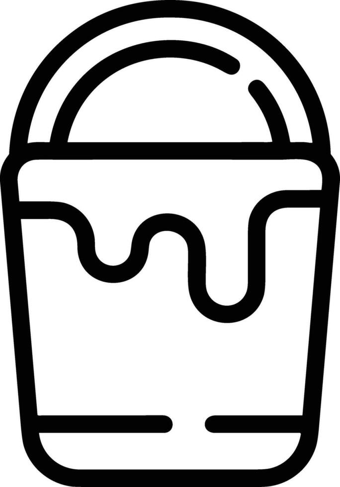 Bucket icon symbol vector image. Illustration of the bucket cleaning equipment washing outline design image. EPS 10