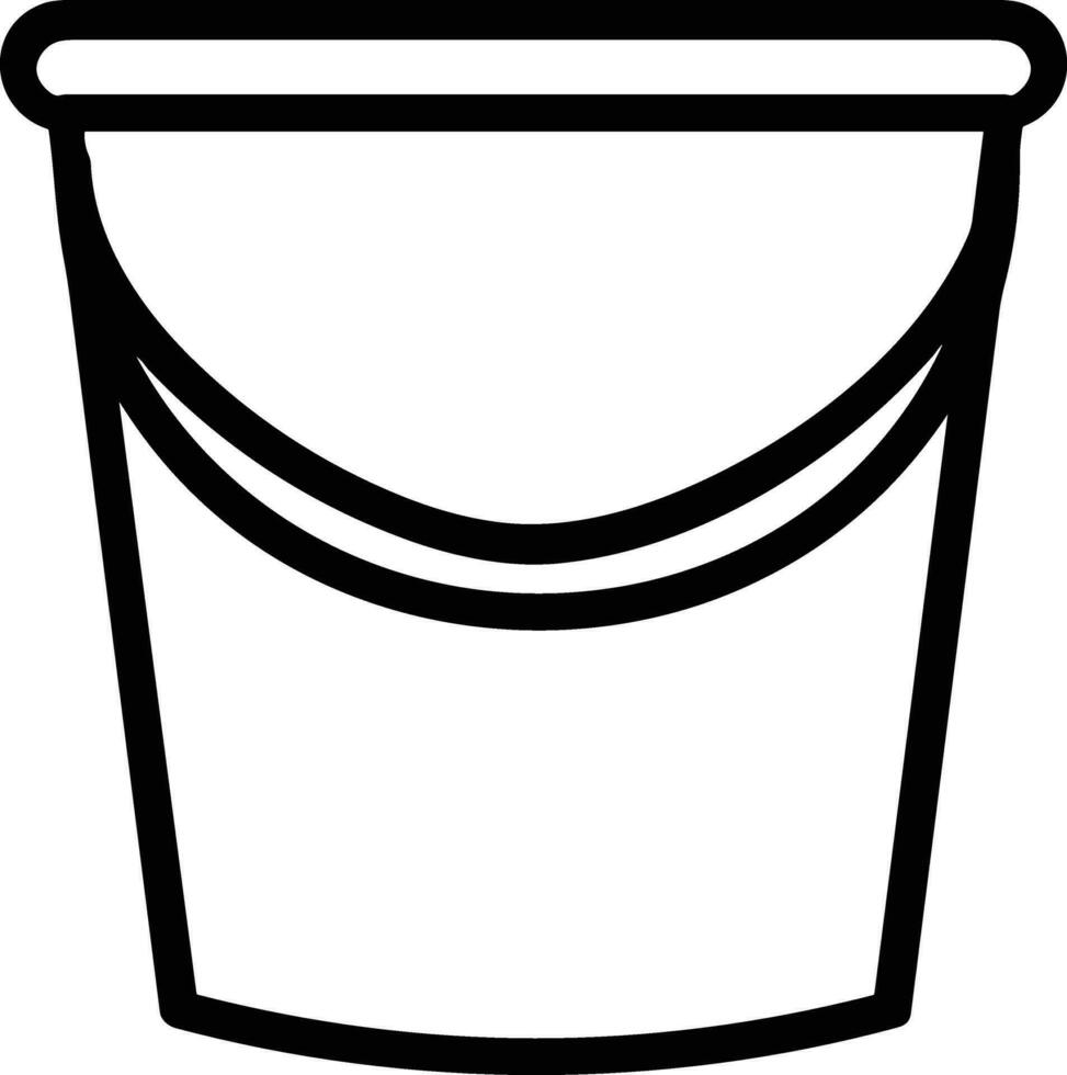 Bucket icon symbol vector image. Illustration of the bucket cleaning equipment washing outline design image. EPS 10