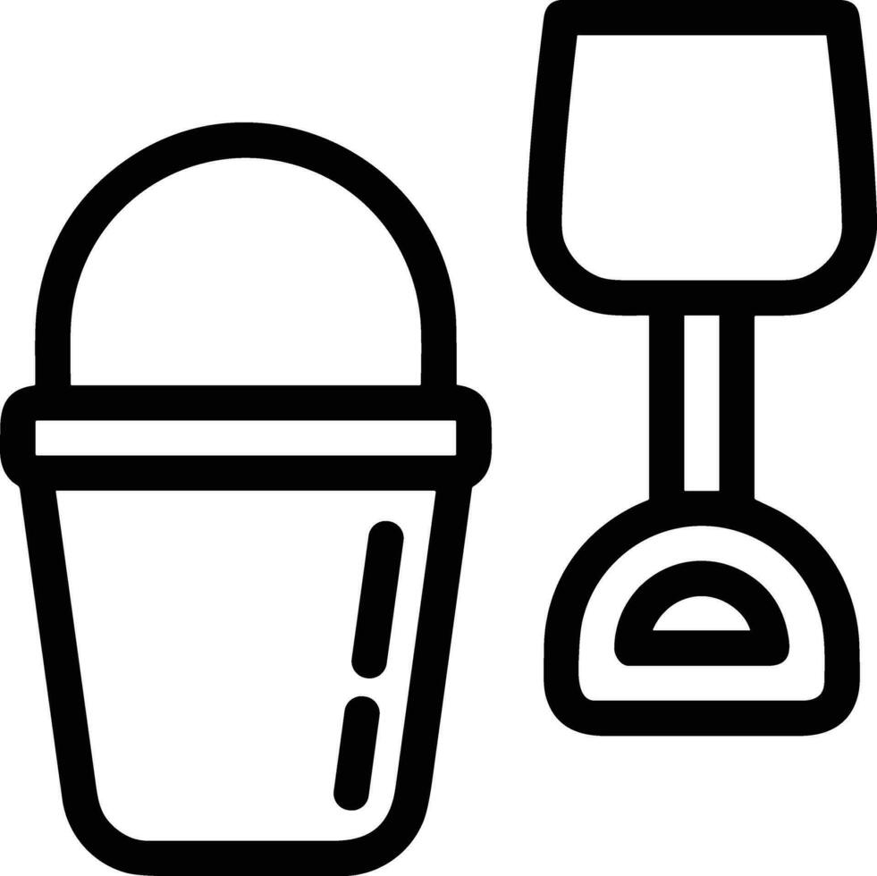 Bucket icon symbol vector image. Illustration of the bucket cleaning equipment washing outline design image. EPS 10