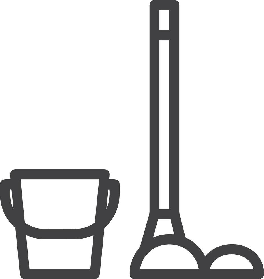 Bucket icon symbol vector image. Illustration of the bucket cleaning equipment washing outline design image. EPS 10