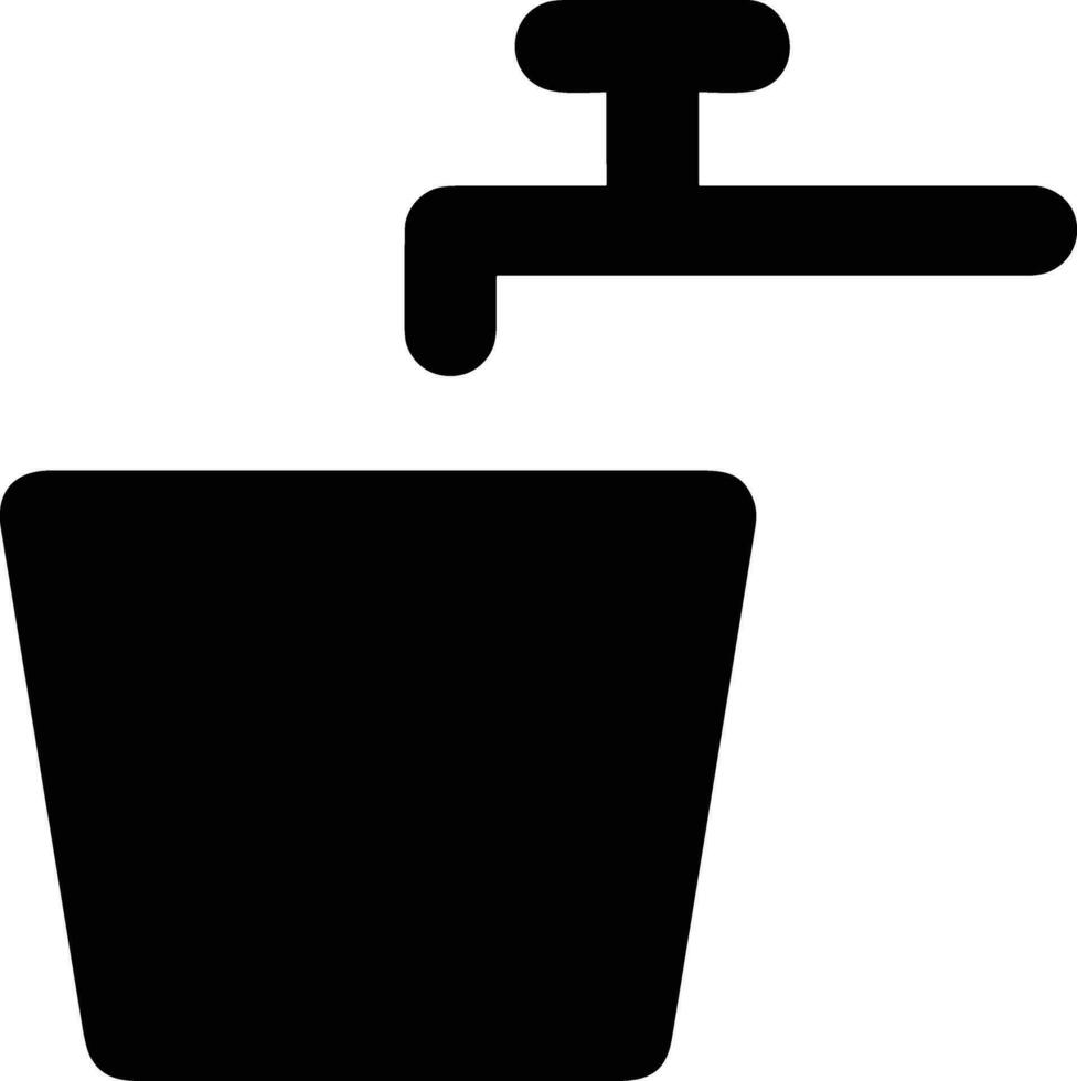 Bucket icon symbol vector image. Illustration of the bucket cleaning equipment washing outline design image. EPS 10