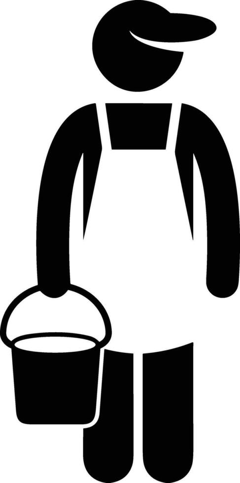 Bucket icon symbol vector image. Illustration of the bucket cleaning equipment washing outline design image. EPS 10