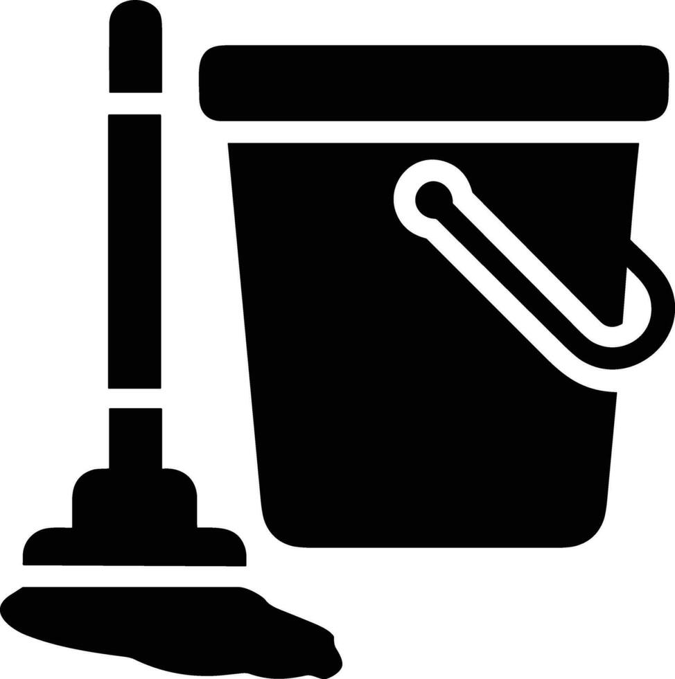 Bucket icon symbol vector image. Illustration of the bucket cleaning equipment washing outline design image. EPS 10