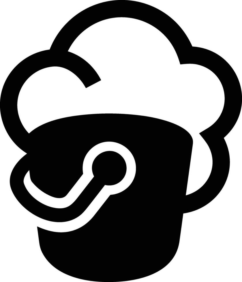 Bucket icon symbol vector image. Illustration of the bucket cleaning equipment washing outline design image. EPS 10