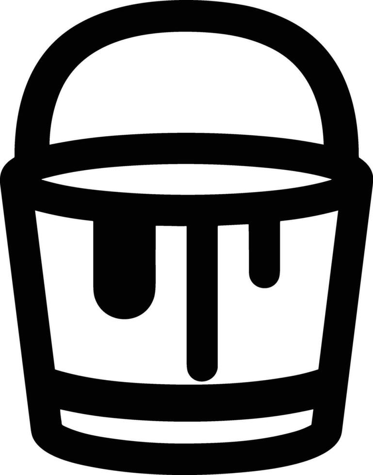 Bucket icon symbol vector image. Illustration of the bucket cleaning equipment washing outline design image. EPS 10