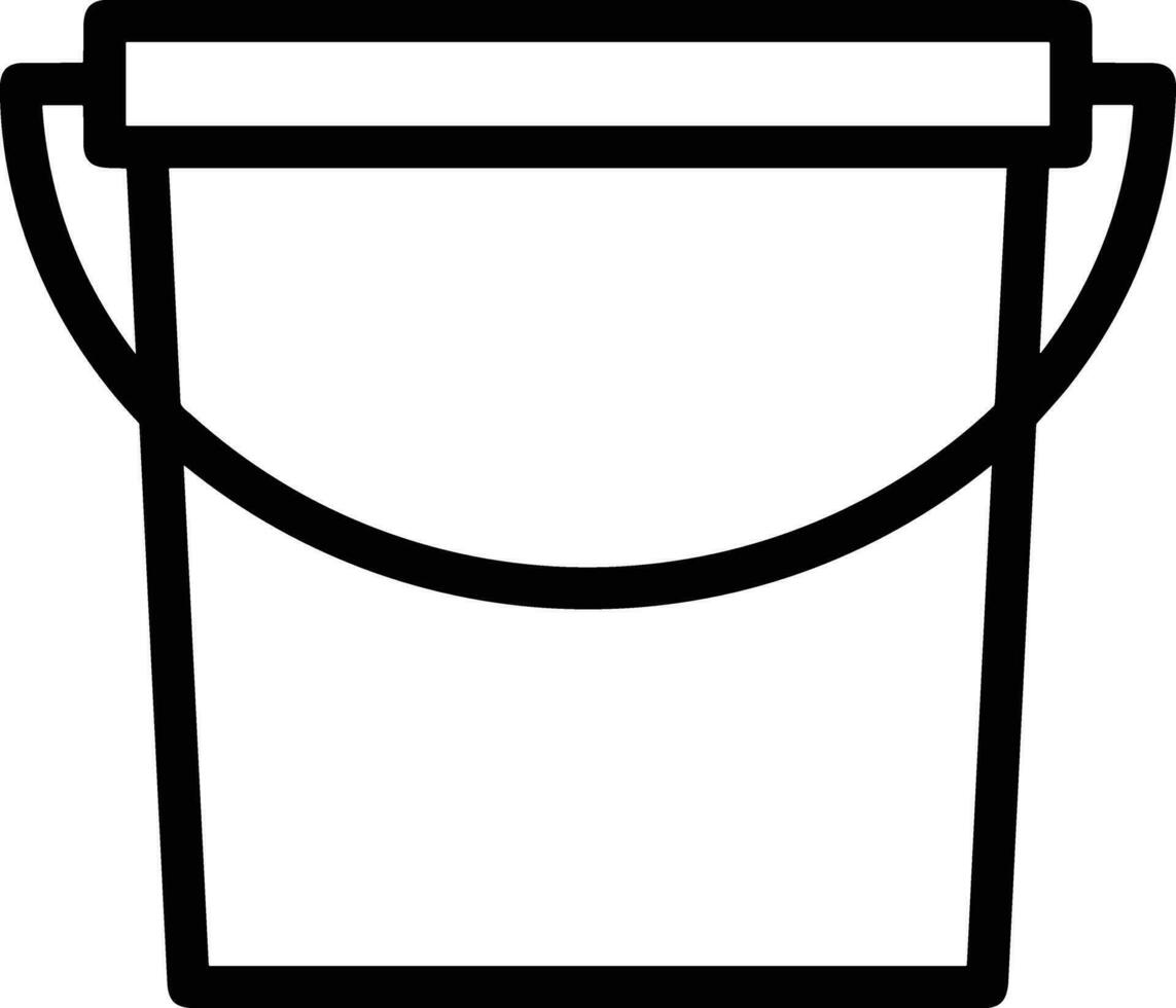 Bucket icon symbol vector image. Illustration of the bucket cleaning equipment washing outline design image. EPS 10