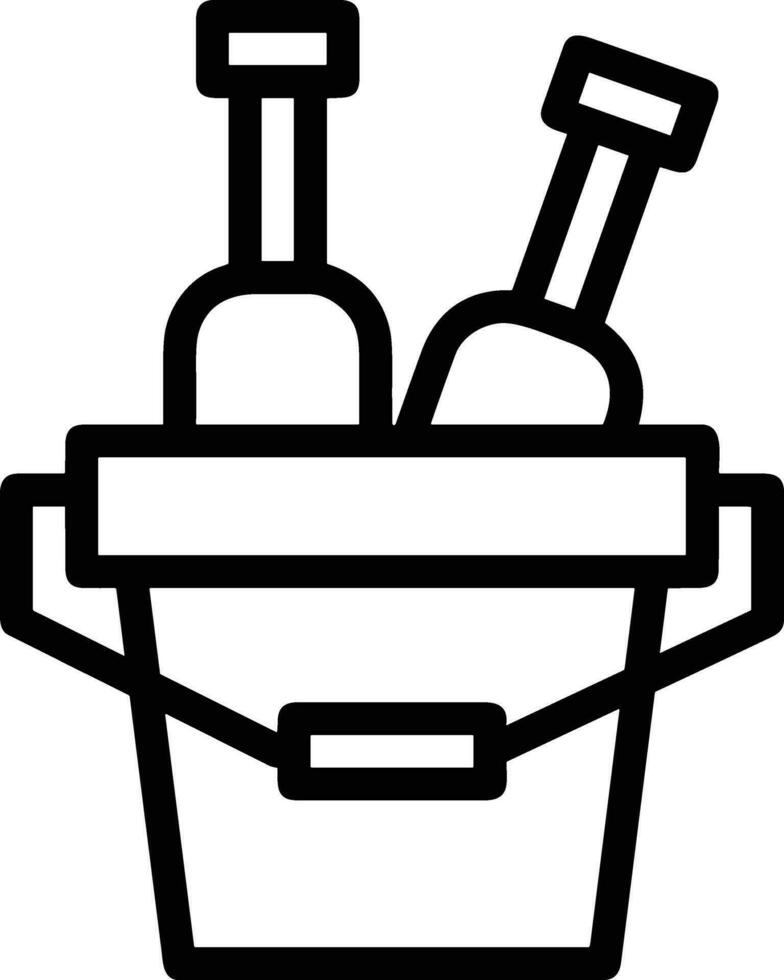 Bucket icon symbol vector image. Illustration of the bucket cleaning equipment washing outline design image. EPS 10