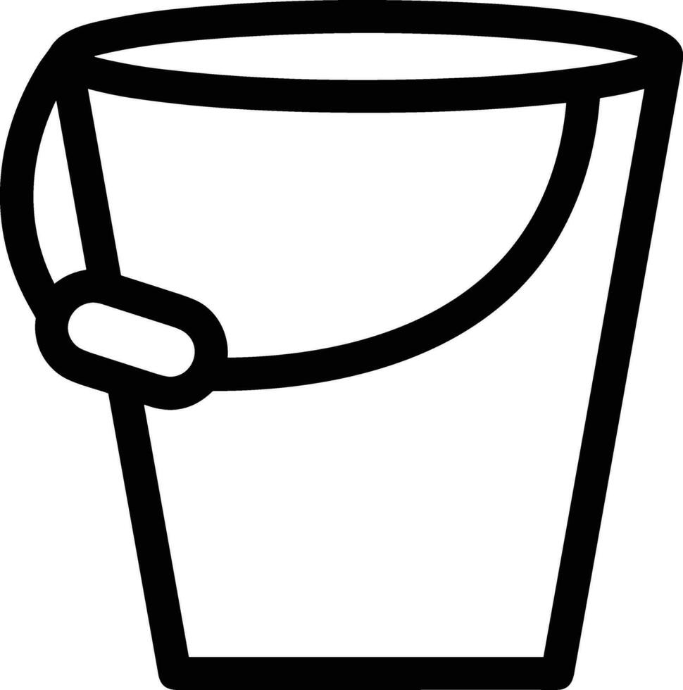 Bucket icon symbol vector image. Illustration of the bucket cleaning equipment washing outline design image. EPS 10