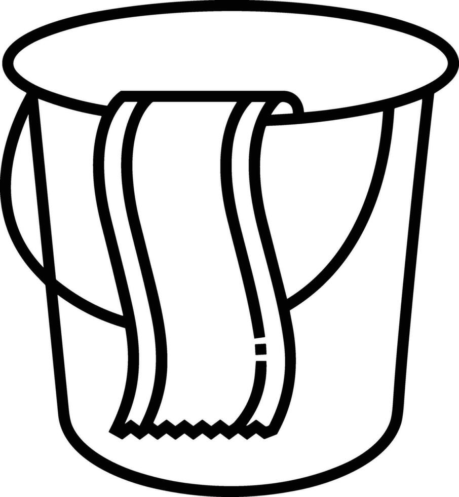 Bucket icon symbol vector image. Illustration of the bucket cleaning equipment washing outline design image. EPS 10