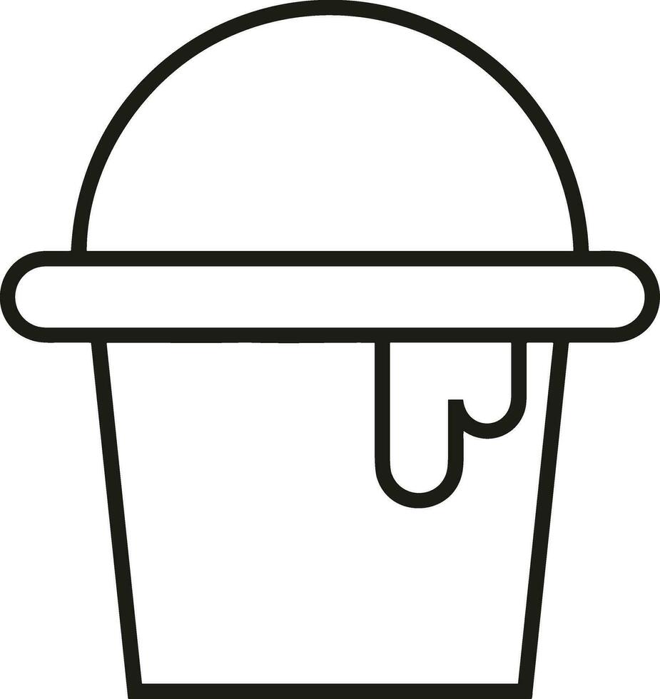 Bucket icon symbol vector image. Illustration of the bucket cleaning equipment washing outline design image. EPS 10