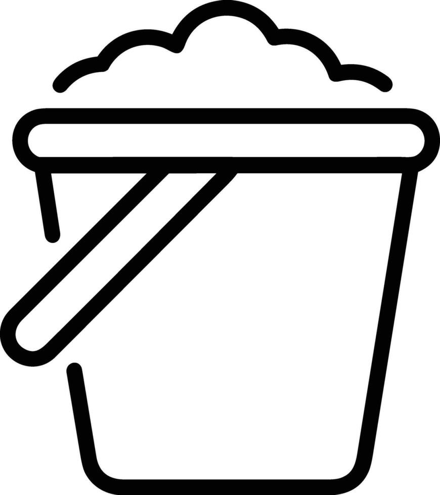 Bucket icon symbol vector image. Illustration of the bucket cleaning equipment washing outline design image. EPS 10