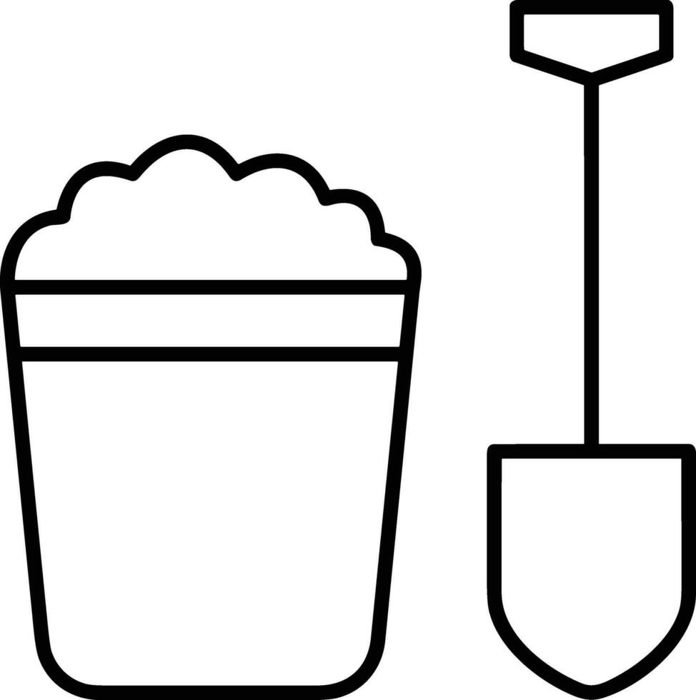 Bucket icon symbol vector image. Illustration of the bucket cleaning equipment washing outline design image. EPS 10