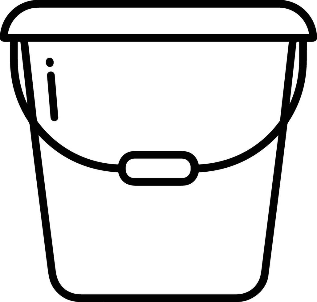 Bucket icon symbol vector image. Illustration of the bucket cleaning equipment washing outline design image. EPS 10